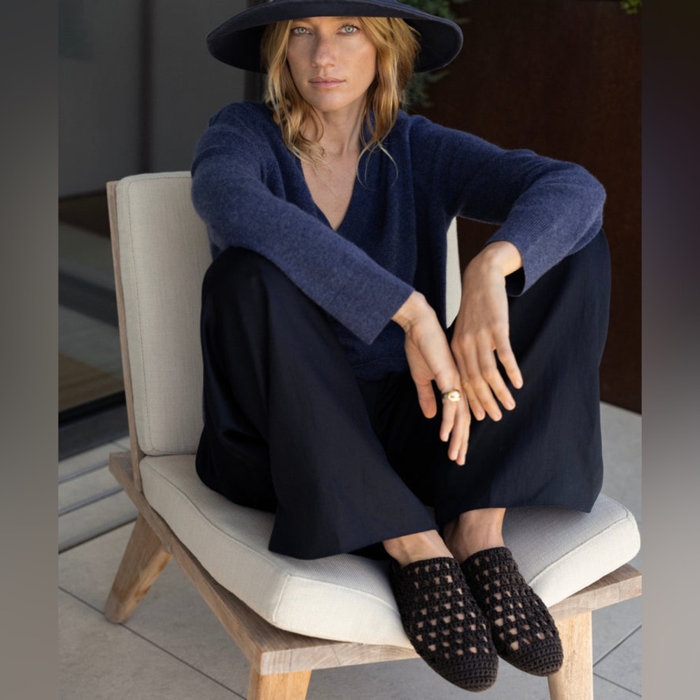 Jenni Kayne Crochet Jules Mule in Chocolate Size 40 / US 10